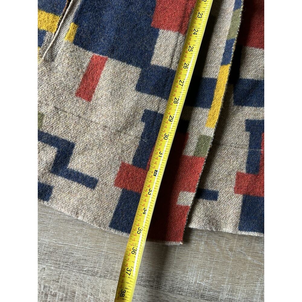 Toad&Co Heartfelt Hoodie Women XL 100% Wool Geometric Long Cardigan Coat - Picture 12 of 14